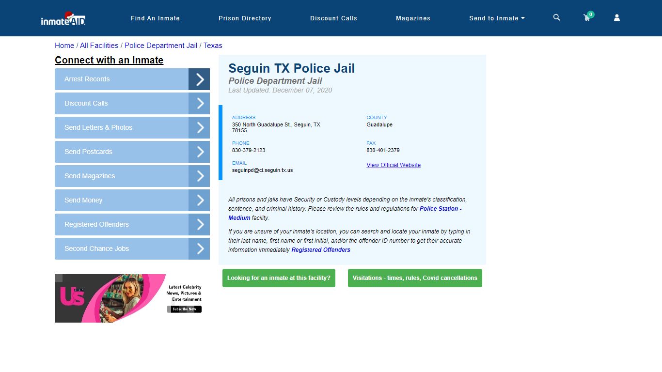Seguin TX Police Jail & Inmate Search - Seguin, TX