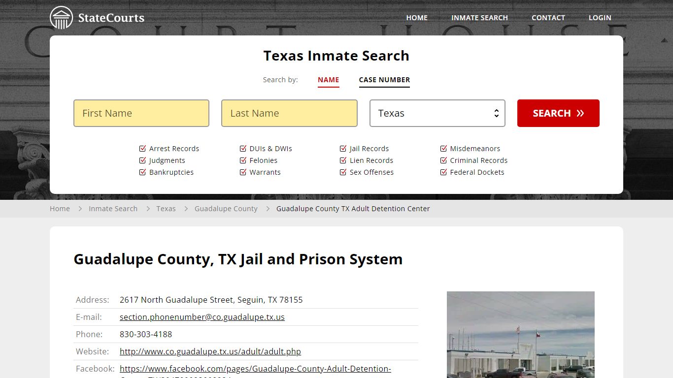 Guadalupe County TX Adult Detention Center Inmate Records Search, Texas ...